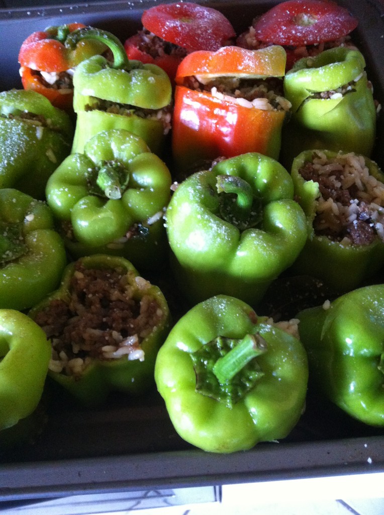 fill your peppers and tomatoes